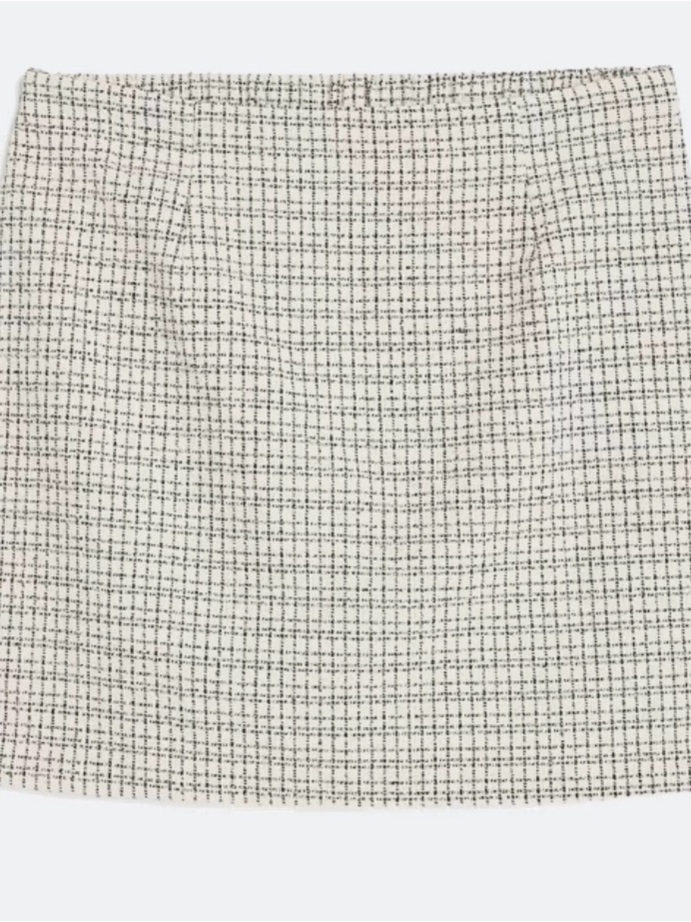 Ivory Check Tweed Mini Skirt